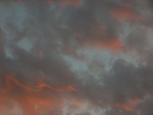 Setting sunlight on clouds